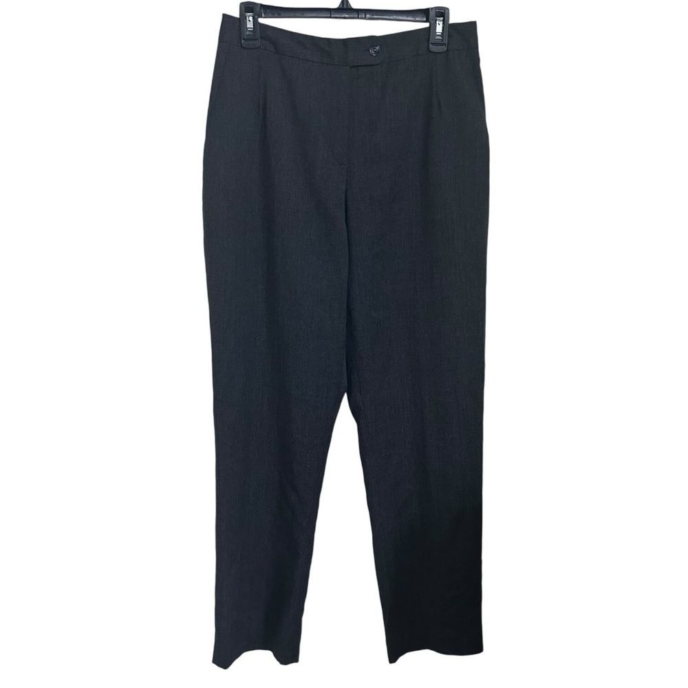 VTG Harvé‎ Benard Size 8 Wool Spandex Pants Adjustable Waist Tabs Gray Lined